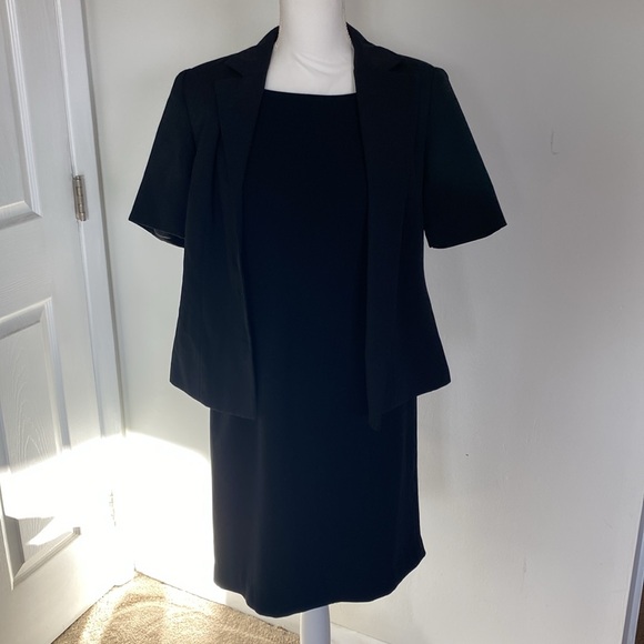 Laura Scott Black Career Dress Suit | Sleeveless Dress + Blazer | Size 8 - Picture 6 of 10